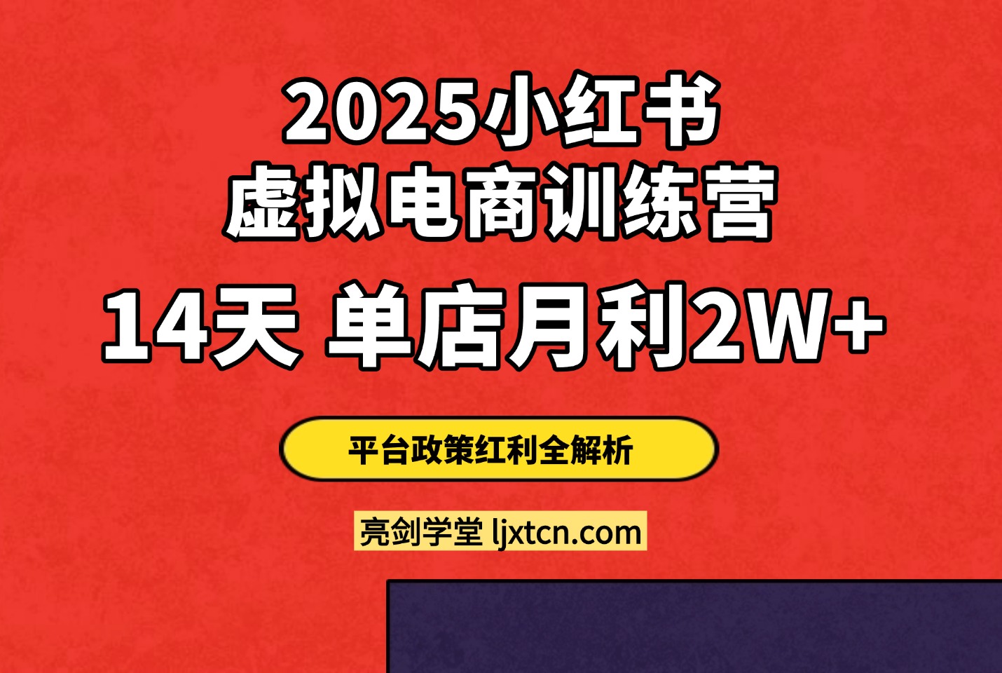 2025小红书虚拟电商训练营:14天单店月利2W+,平台政策红利全解析-阳光学社