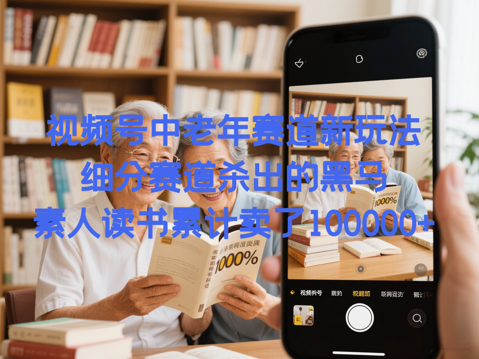 视频号中老年赛道新玩法,细分赛道杀出的黑马,素人读书累计卖了100000+-阳光学社