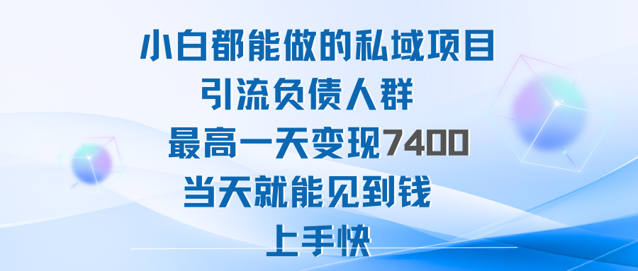 25年私域项目引流负债人群,最高一天变现1k+,高变现难度低-阳光学社