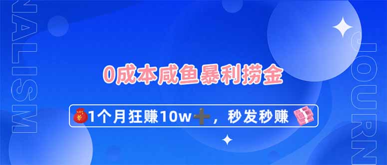 (14257期)0成本闲鱼暴利捞金,1个月狂赚10W+,秒发秒赚新玩法-阳光学社